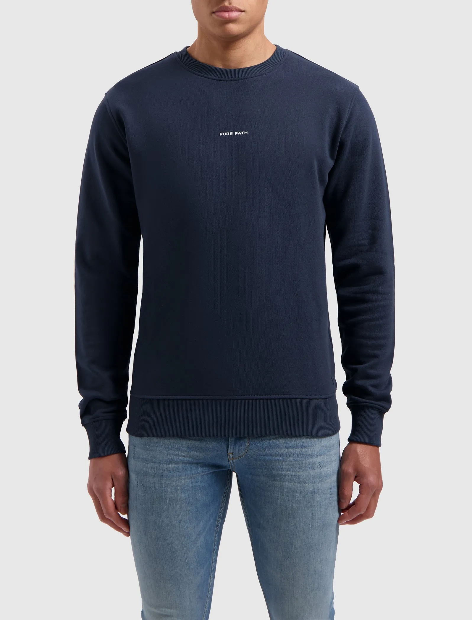 Triangle Orange Branch Sweater | Navy