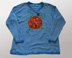 Ugly Blue Pumpkin Head Sweater-XX-Large Christmas Sweater 