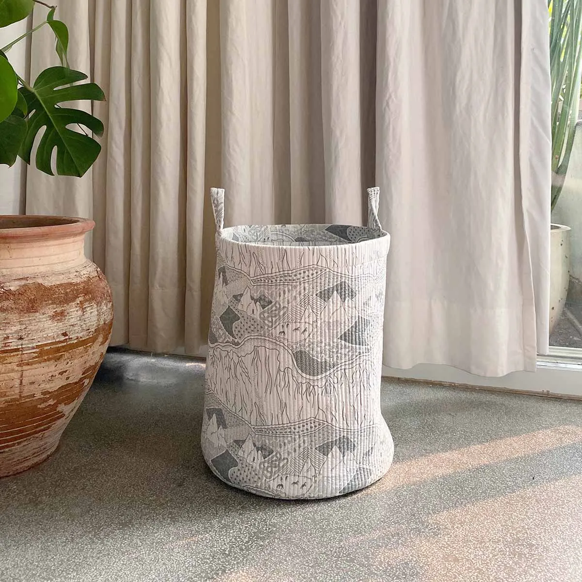 Valley Views Quilted Storage Basket