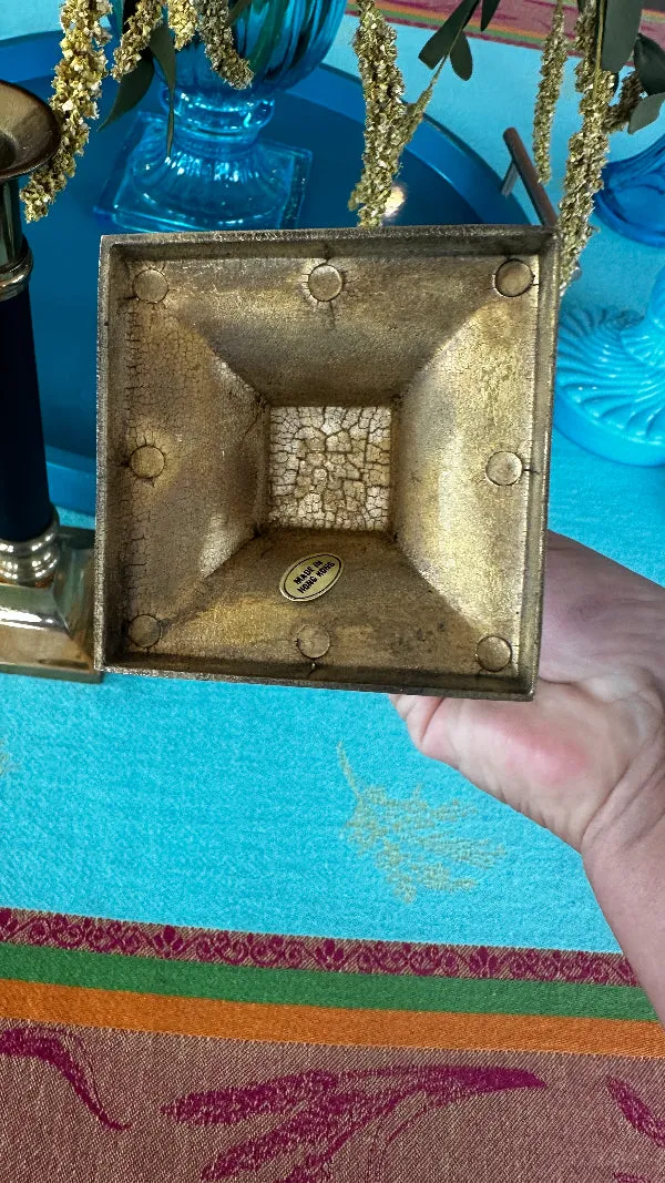 Vintage Candle Holders, Brass and Matte Black Finish, Pair