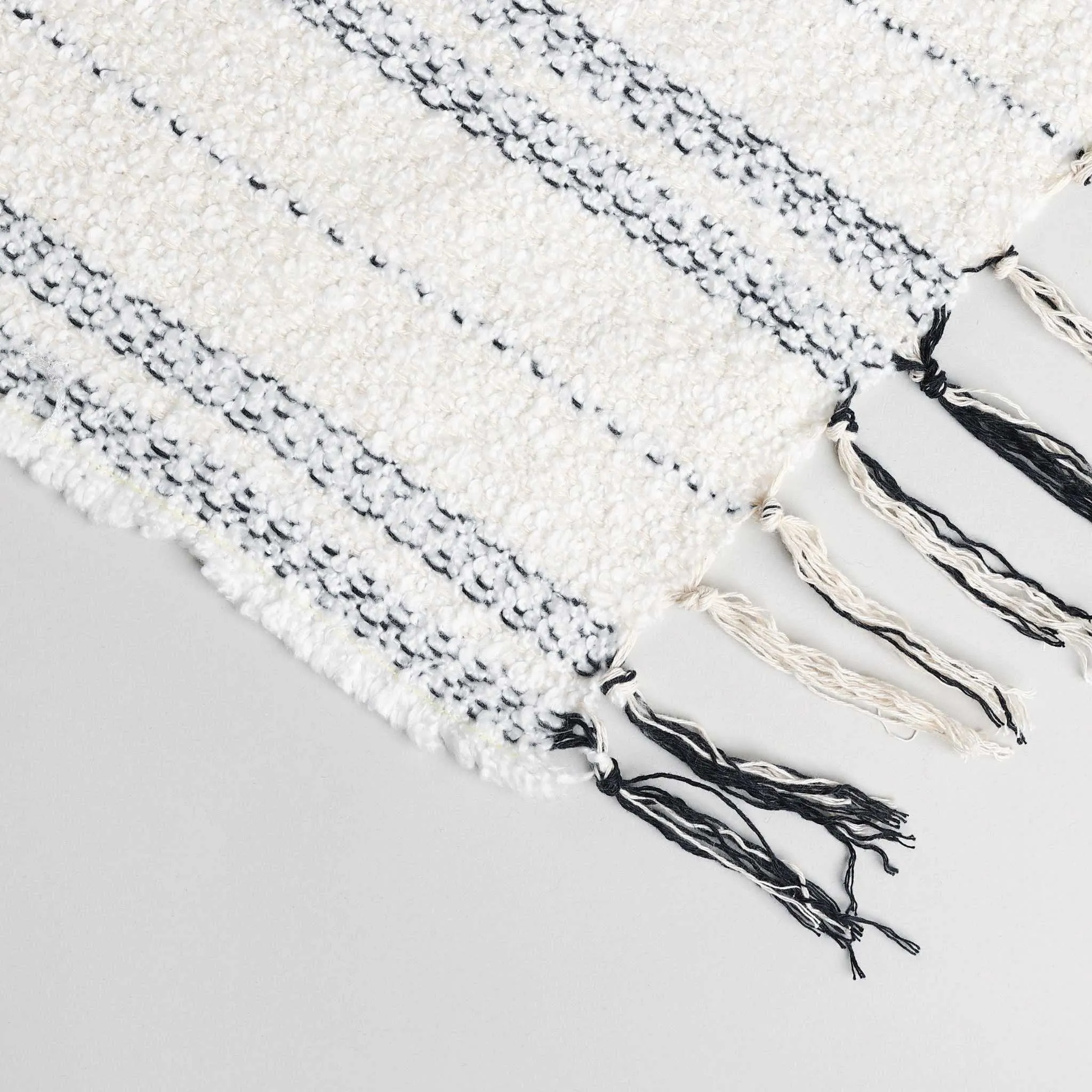 White and Black Throw Blanket 60" X 68"  3.5" Tassels
