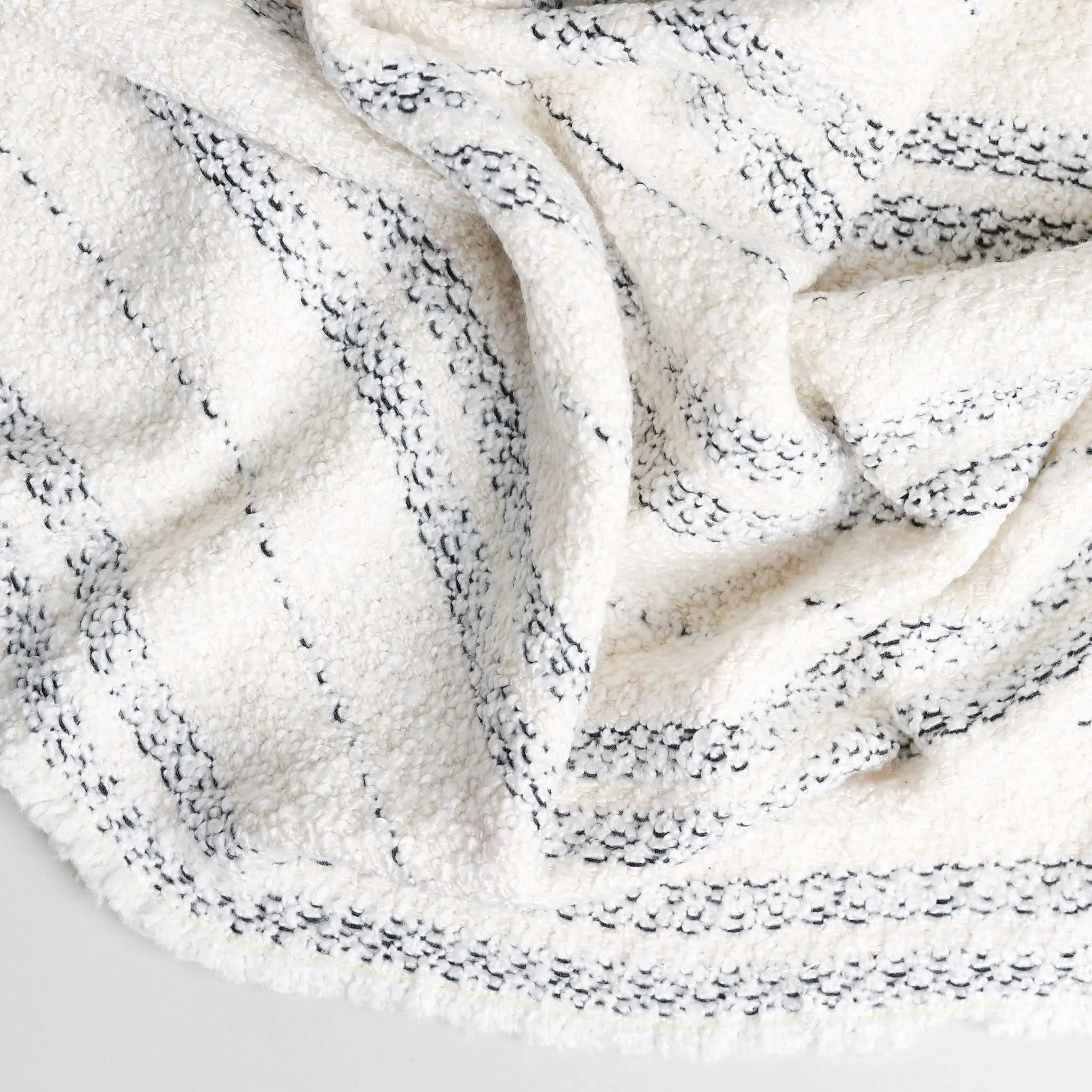 White and Black Throw Blanket 60" X 68"  3.5" Tassels