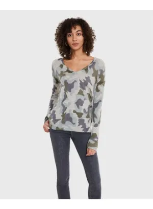 White   Warren - Camo Essential V Neck Camo