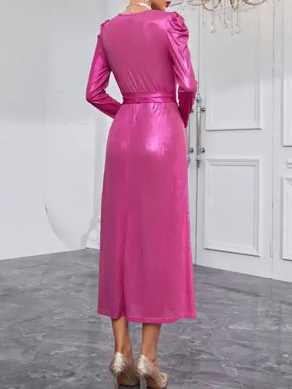 Woman’S Elegant V-Neck Dress Professional Slim Sequin Dress
