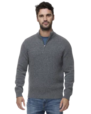 WOODLAND MERINO WOOL 1/4-ZIP SWEATER
